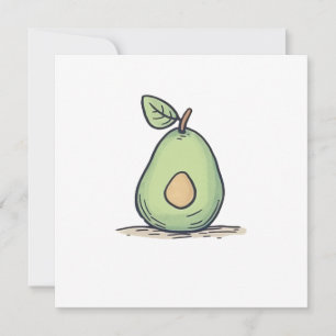Watercolor Cute Pear  Holiday Card