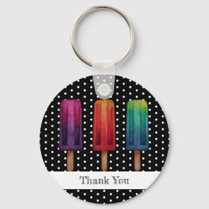 Watercolor Cute Popsicle Ice Creams Keychain