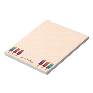 Watercolor Cute Popsicle Ice Creams Notepad
