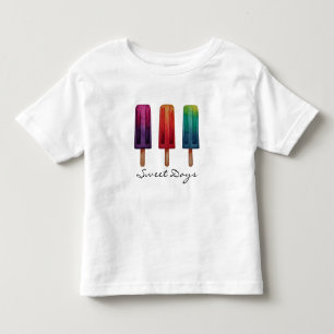 Watercolor Cute Popsicle Ice Creams Toddler T-shirt