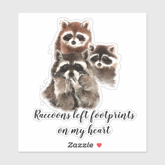 Watercolor Cute Raccoon Quote Animal Custom Name (Sheet)