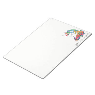 Watercolor cute rainbow unicorn notepad