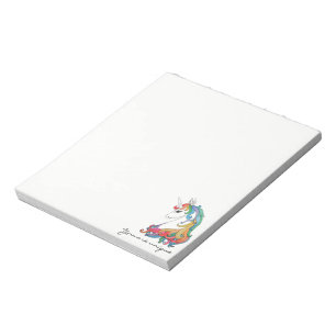 Watercolor cute rainbow unicorn notepad