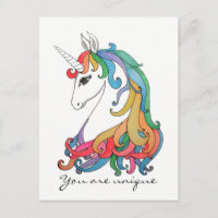 Watercolor cute rainbow unicorn