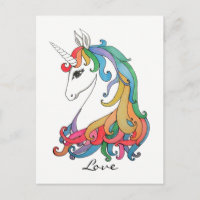 Watercolor cute rainbow unicorn