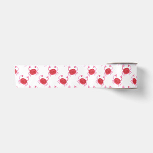 watercolor cute red crabs ribbon satin ribbon