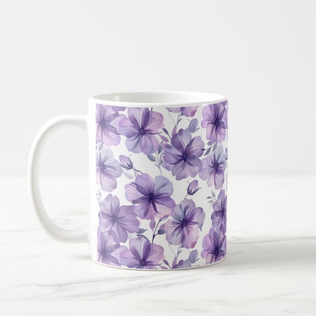 Watercolor Cute Sophisticated Chic Romantic Floral Coffee Mug (Left)