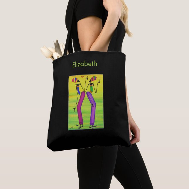 Watercolor, Cute Sunny Day Tote Bag (Close Up)
