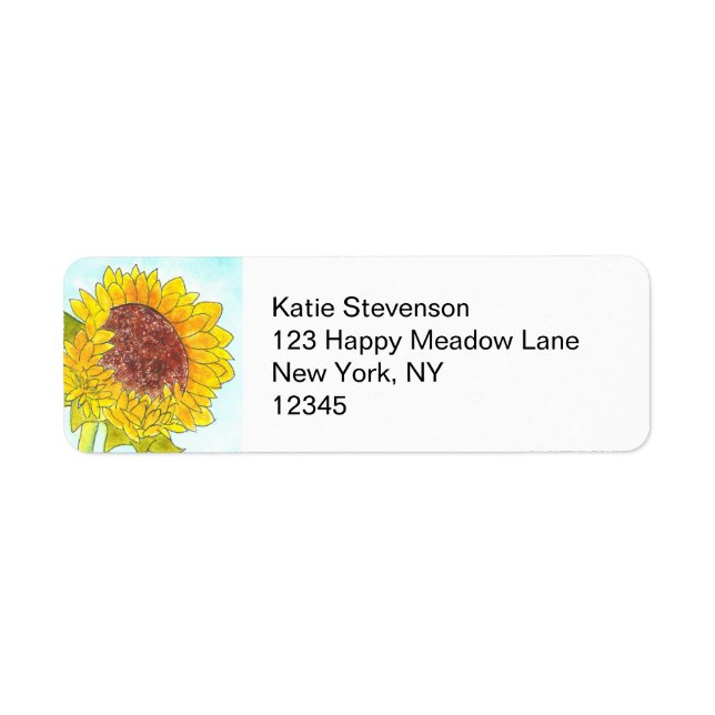 Watercolor Cute Yellow Sunflower (Front)