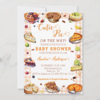 Watercolor Cutie Pie Orange Gingham Baby Shower