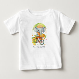 Watercolor Cycling Elephant Baby T-Shirt