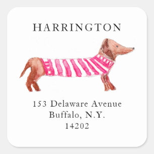 Watercolor Dachshund Cute Dog Return Address Label