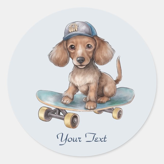 Watercolor Dachshund Sticker (Front)
