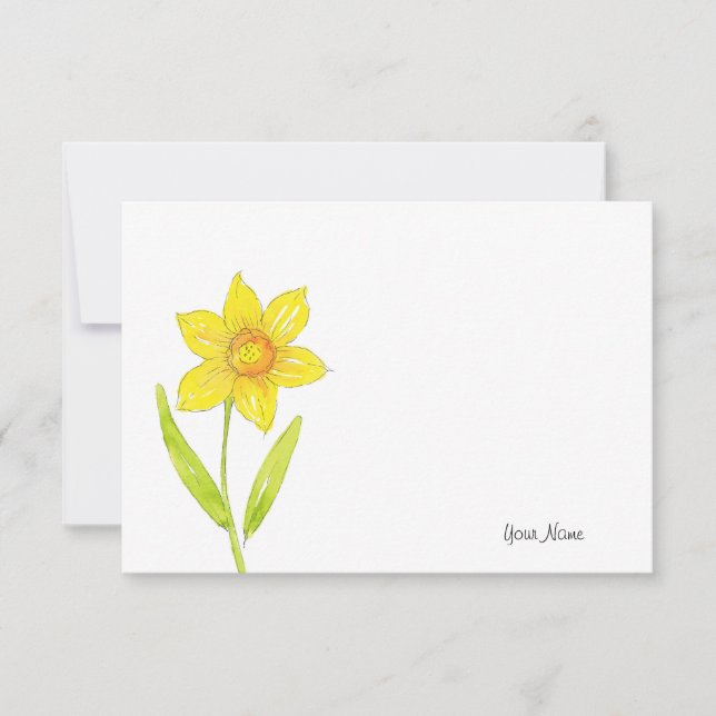 Watercolor Daffodil 2 Card (Front)