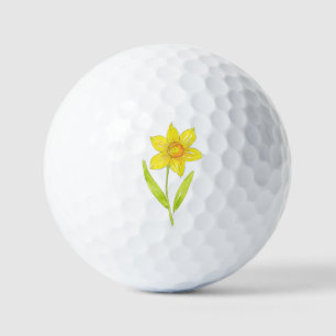 Watercolor Daffodil 2 Golf Balls
