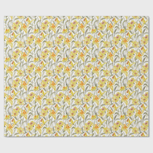 Watercolor Daffodil Floral Garden Spring Wrapping Paper