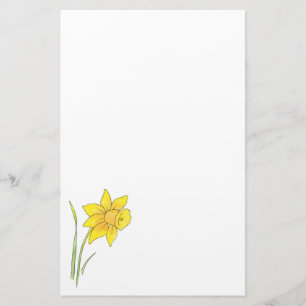 Watercolor Daffodil Stationery