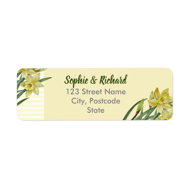 Watercolor Daffodils Flower Portrait Illustration (Front)