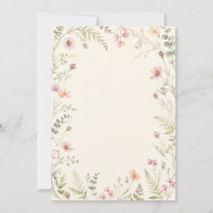 Watercolor Dainty Floral Wedding Invitation Wild