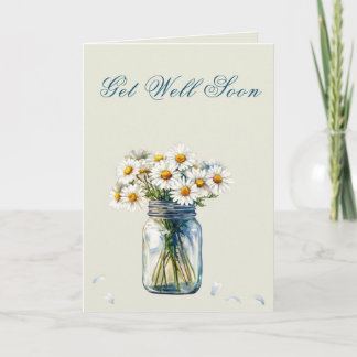 Watercolor Daisers Get Well Bientôt Carte avec Poe
