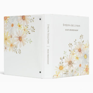 Watercolor daisies binder