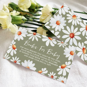 Watercolor Daisies Books For Baby Enclosure Card