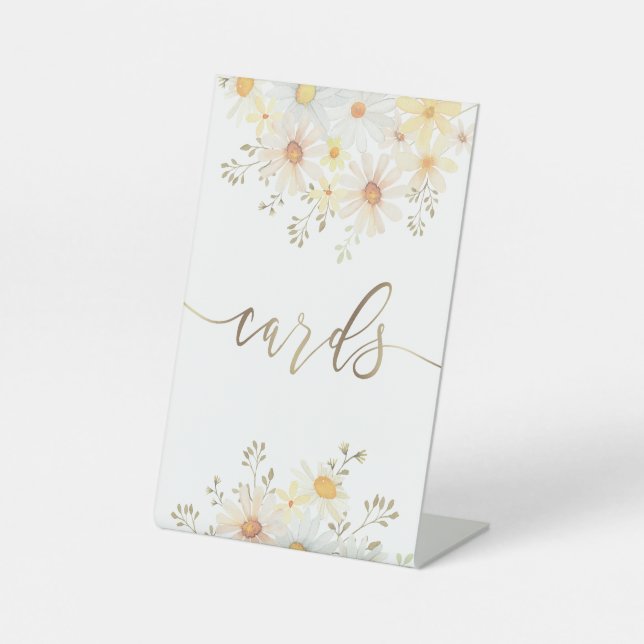 watercolor daisies  cards sign (Front)