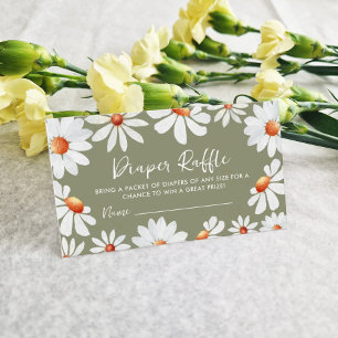 Watercolor Daisies Diaper Raffle Enclosure Card