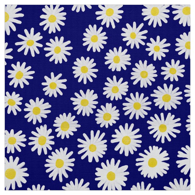 Watercolor Daisies Fabric (Swatch)