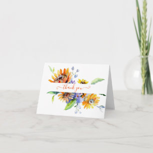 Watercolor daisies personalized card