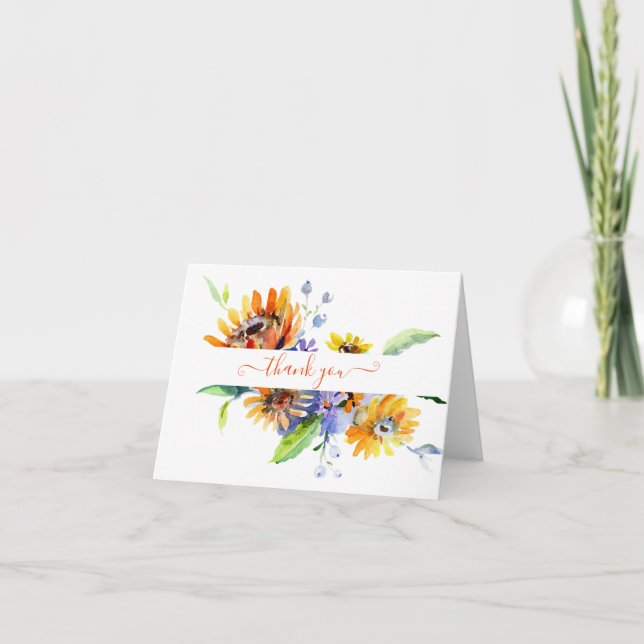 Watercolor daisies personalized   card (Front)