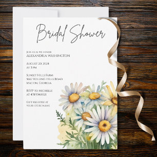 Watercolor Daisy Bridal Shower  Invitation