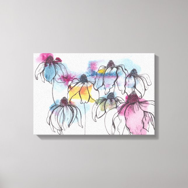 Watercolor Daisy Canvas Print (Front)