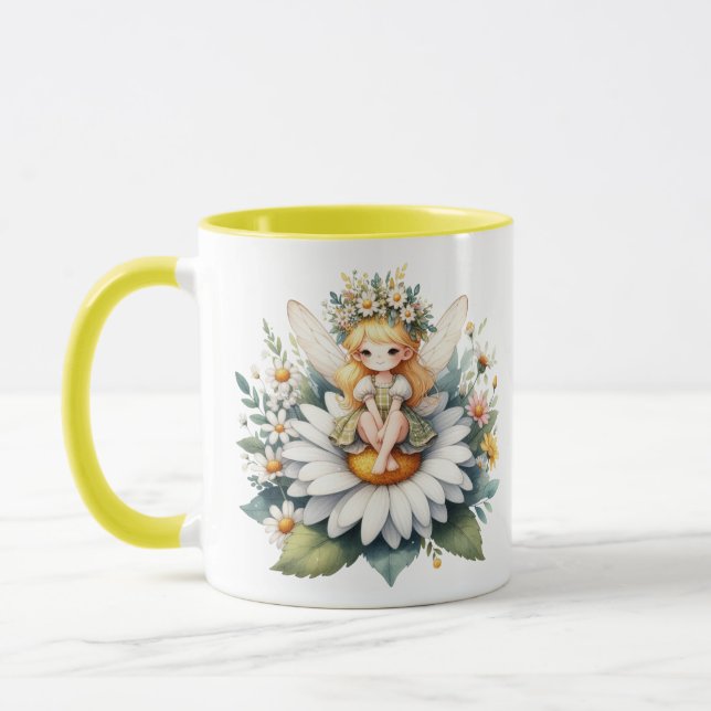 Watercolor Daisy Fairy Mug (Left)
