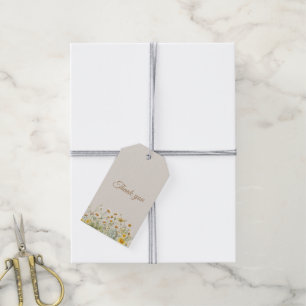 Watercolor Daisy Flower Thank you  Gift Tags