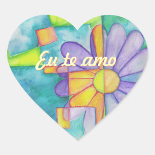 Watercolor Daisy Heart Stickers