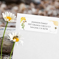 Watercolor Daisy Honey Bee Baby Shower Address