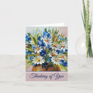 Watercolor daisy vase customizable note card
