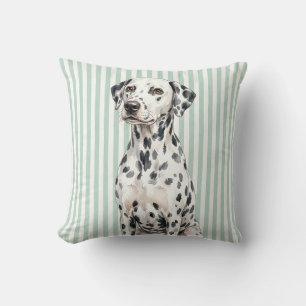 Watercolor Dalmatian Dog Throw Pillow