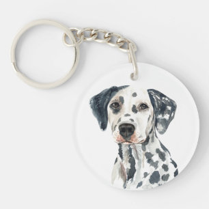 Watercolor Dalmatian Keychain