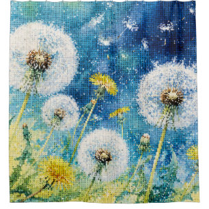 Watercolor Dandelion Dreams Geometric Floral