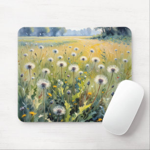 Watercolor Dandelion Field Mouse Pad