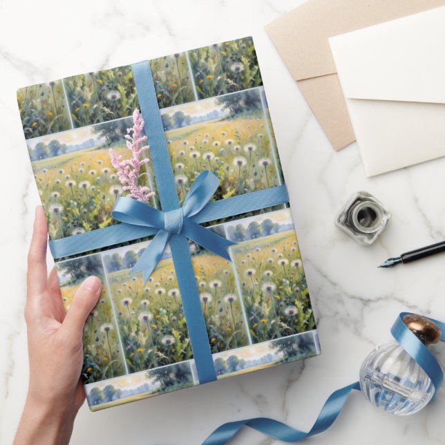 Watercolor Dandelion Field Wrapping Paper (Gifting)