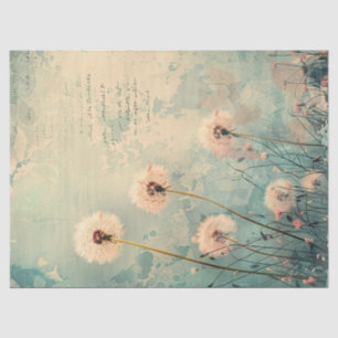 Watercolor Dandelion Fluff Decoupage Tissue Paper