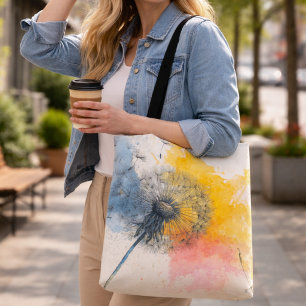 Watercolor Dandelion Tote Bag