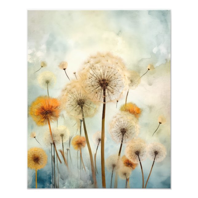 Watercolor Dandelions  Photo Print (Front)
