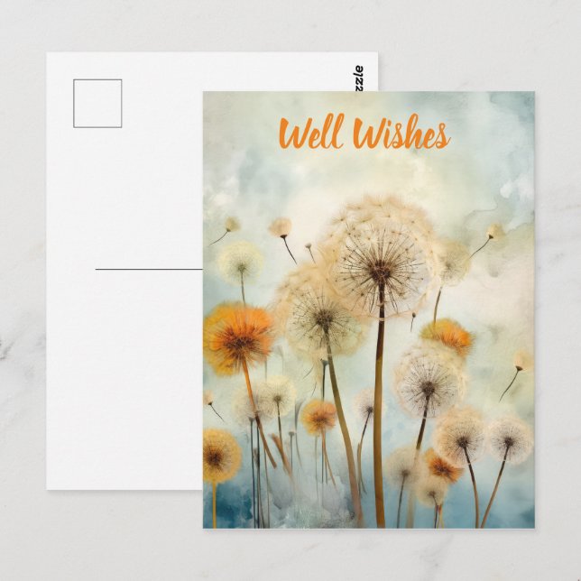 Watercolor Dandelions  Postcard (Front/Back)
