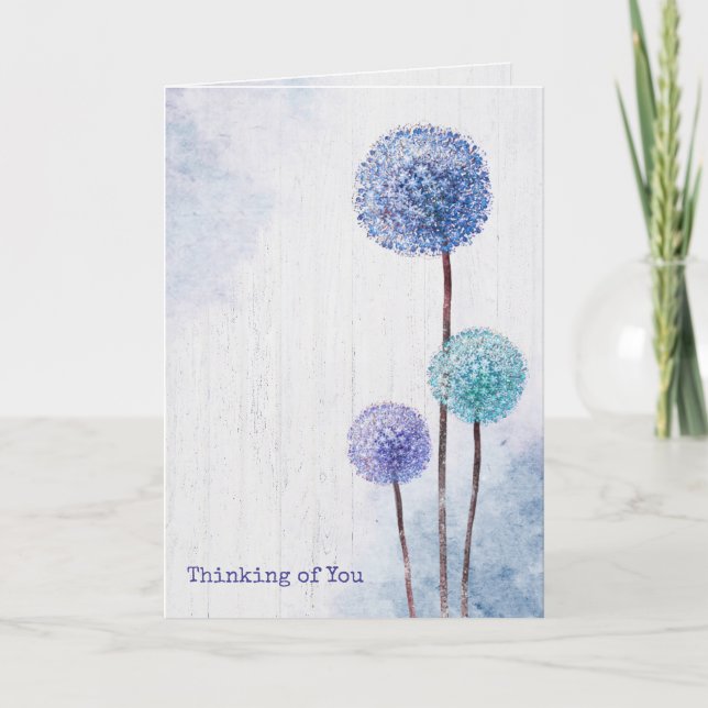 Watercolor Dandelions Thinking of You Card (Front)
