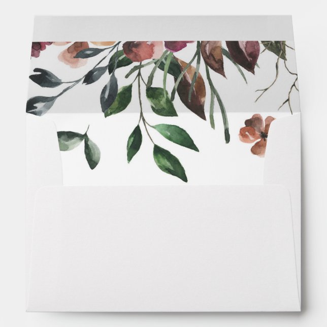 Watercolor Dark Floral Fall Envelope (Back (Bottom))