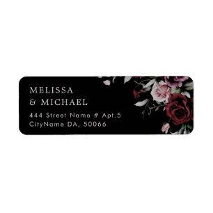 Watercolor Dark Roses Wedding